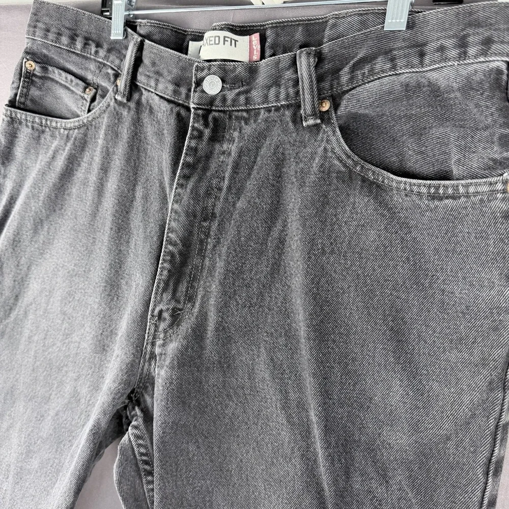 Levi's 550 Gray Denim Relaxed Fit Jeans, Medium Wash, Straight, 5-Pocket Design